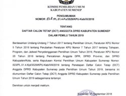 KPU Umumkan Daftar Calon Tetap DPRD Sumenep